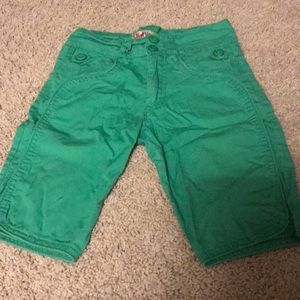 Girls green Bermuda shorts